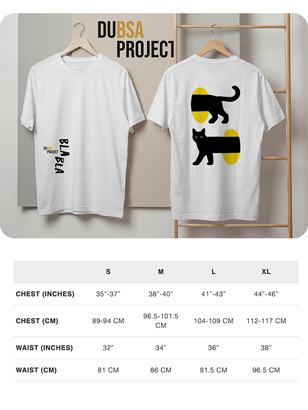 t-shirts M. Yellow Kitten-sizes